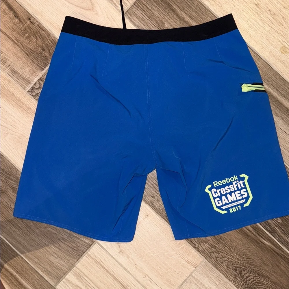 Reebok CrossFit Men's Blue and Black Board Shorts 34
